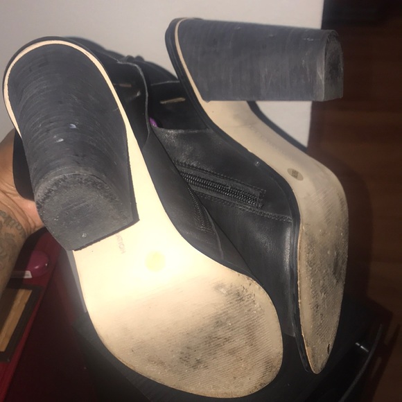 Black BCBG chunky heel peep toe booties - Picture 7 of 7